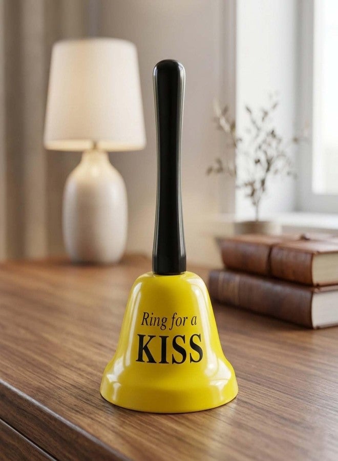 ascension Hand Bell Ring for Kiss Metallic Bell Ring Gift for Girlfriend Boyfriend Husband Wife Romantic Valentine's Day Gag Novelty Gifts Joke Game Prop (Random Colors) - Image 1