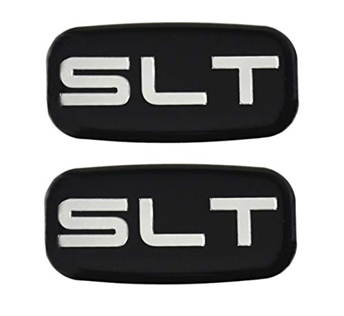 CDD 2X SLT Cab Emblems 3D Sticker Nameplate Letter Logo Roof Pillar Replacement for 02-07 Yukon Suburban Sierra 03 06 (Chrome/Black) - Image 1