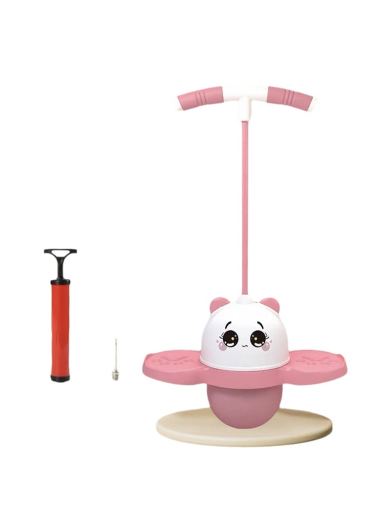 كرة أرنب للأطفال والكبار، كرةبمقبض، عصا  للتمرين للأطفال، ملحق نقطة انطلاق لتمارين التوازن للفتيات - نمط الباندا الوردي - Image 1