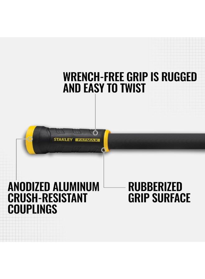 Stanley Fatmax ExoJacket Heavy Duty Fabric Garden Water Hose Grey and Yellow 5/8 Inch x 50 ft BDS918504 - Image 5