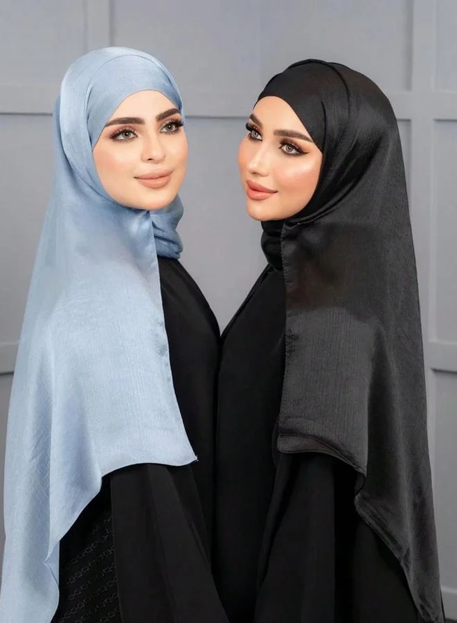 Take Two Black Solid Hijab