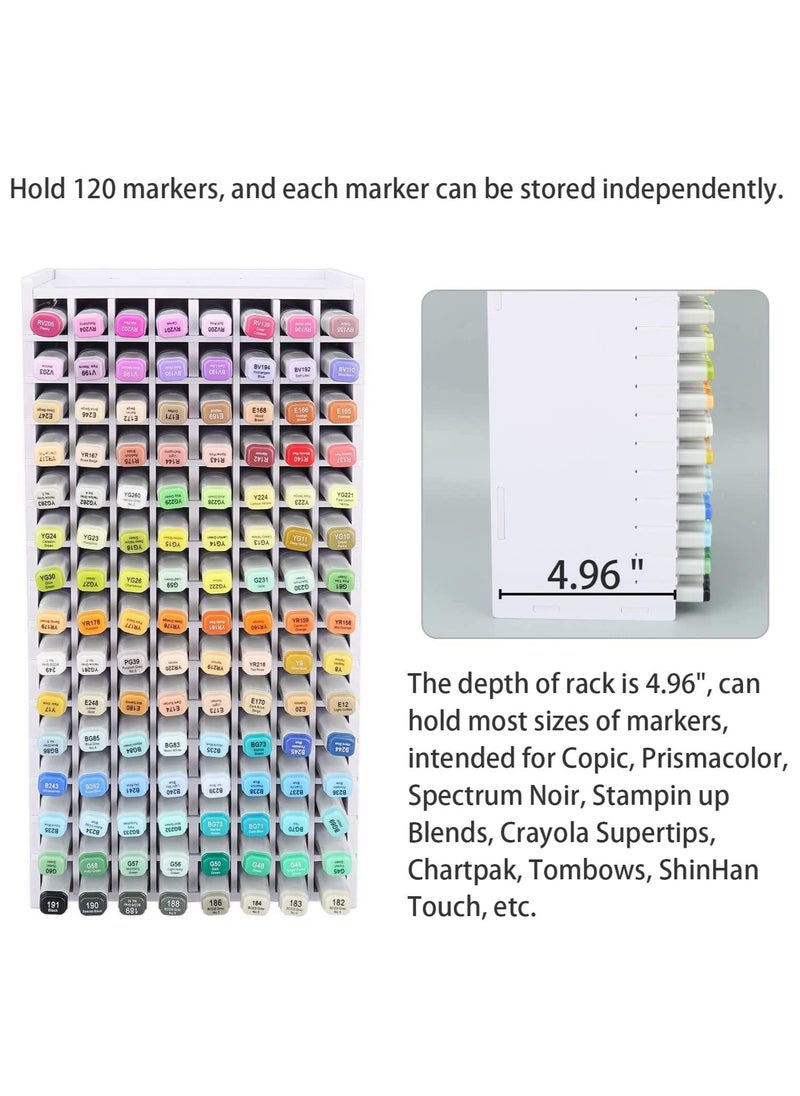 TPGP Art Marker Storage Rack for 120 Markers Watercolour Brushes Pens Color Pencils Organizer Holder for Desk  - Image 5
