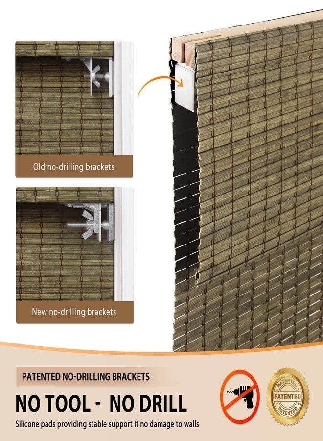 LazBlinds ستائر رومانية من الخيزران من LazBlinds، لاسلكية، سهلة التركيب بدون أدوات أو مثقاب، توفر الخصوصية، ستائر قابلة للطي من الخيزران للنوافذ، مقاس 21 بوصة عرض × 64 بوصة ارتفاع، لون الخشب الطافي - Image 3