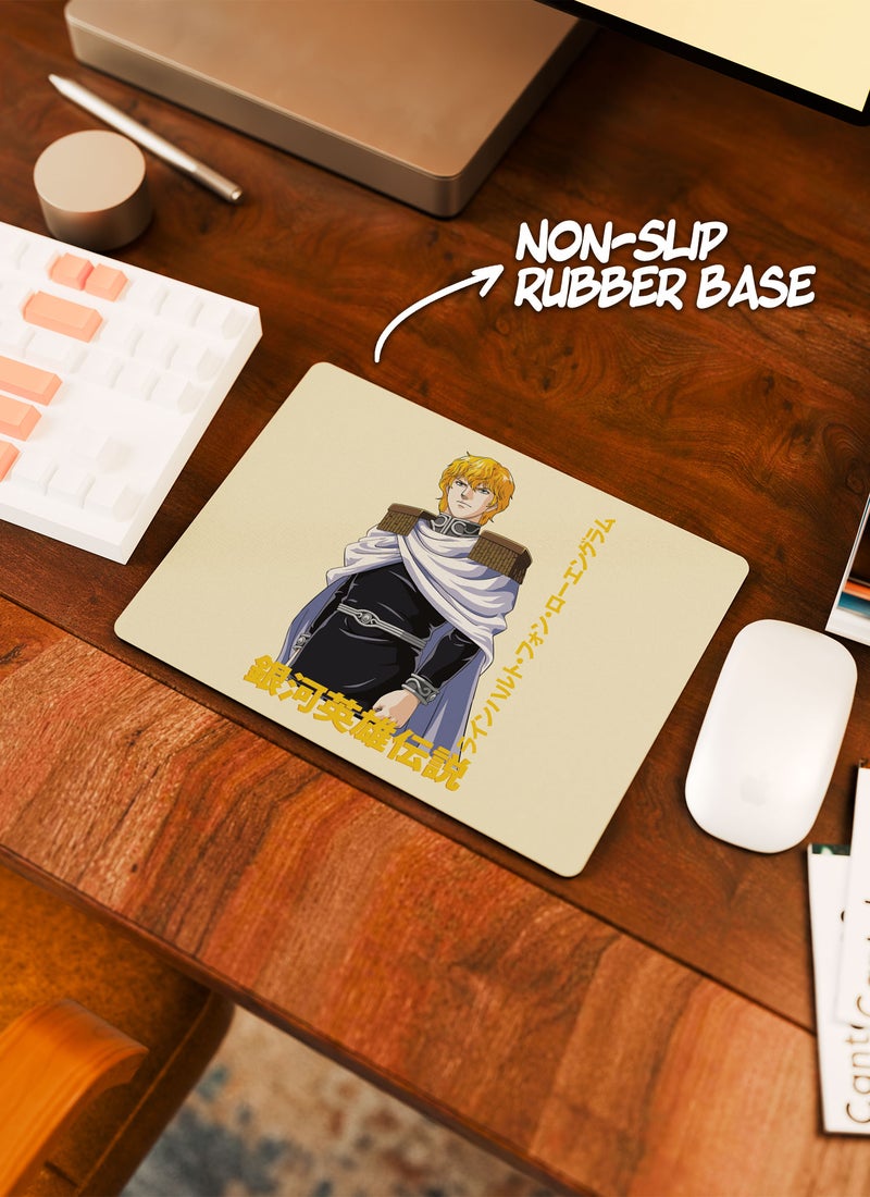 LOUD UNIVERSE Legends of Galactic Heroes Jar Legends of Galactic Heroes Non-Slip Rubber Base Mouse Pad LOTGH - LOGH Rectangular Desk Mouse Pad Gin'eiden Reinhard von Lohengramm-Anime Character Fan - Image 3
