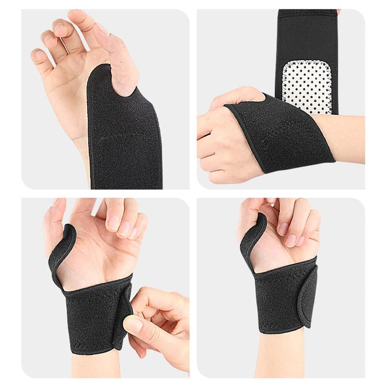 Luckam دعامة المعصم لنفق الرسغ، 1 زوج من أحزمة المعصم القابلة للتعديل مع 3 مغناطيسات، سوار العلاج المغناطيسي لتخفيف آلام المفاصل والتعافي من الإصابات - Image 4