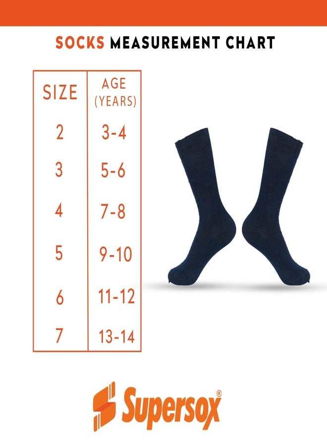 Supersox Regular School Uniform Socks For Kids, Made With Breathable, Anti Odour & Moisture Absorbent Combed Cotton With A Extra Durable Welt, Ideal For All Day Wear (Pack Of 5), Blue - Image 3