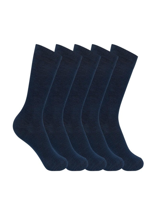 Supersox Regular School Uniform Socks For Kids, Made With Breathable, Anti Odour & Moisture Absorbent Combed Cotton With A Extra Durable Welt, Ideal For All Day Wear (Pack Of 5), Blue - Image 1