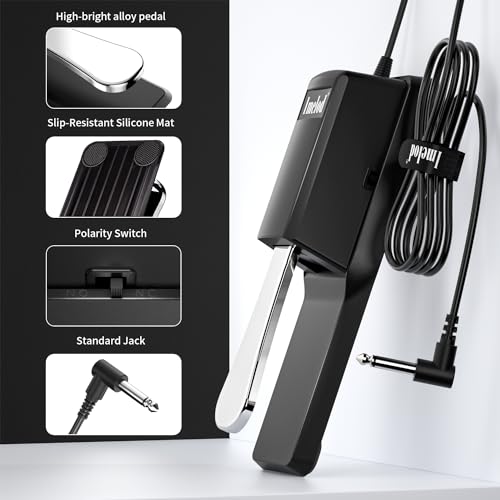 Imelod Digital Piano and Keyboard Sustain Pedal for Yamaha,Roland,Casio,Korg,Behringer,Moog - Universal Foot Pedal Black - Image 4