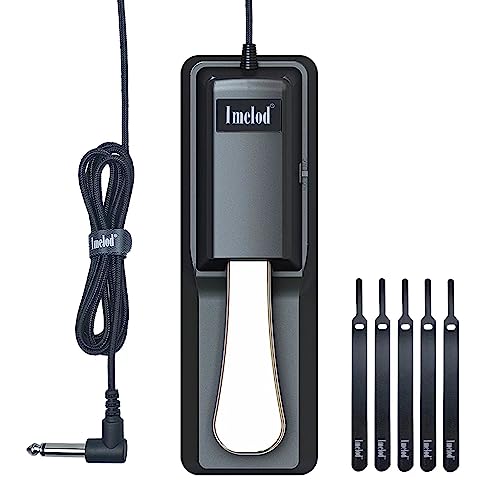 Imelod Digital Piano and Keyboard Sustain Pedal for Yamaha,Roland,Casio,Korg,Behringer,Moog - Universal Foot Pedal Black - Image 1