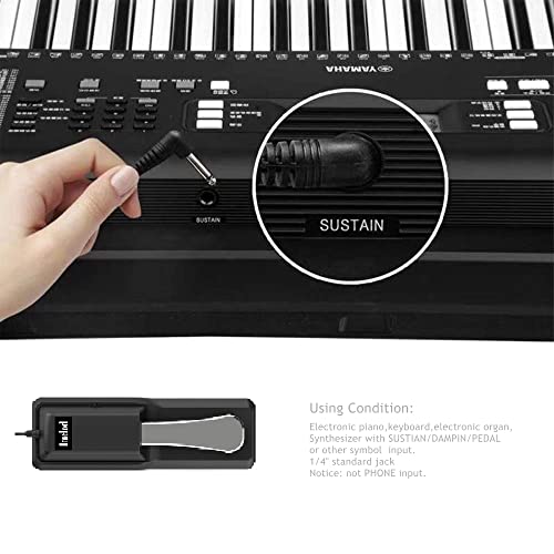 Imelod Digital Piano and Keyboard Sustain Pedal for Yamaha,Roland,Casio,Korg,Behringer,Moog - Universal Foot Pedal Black - Image 2