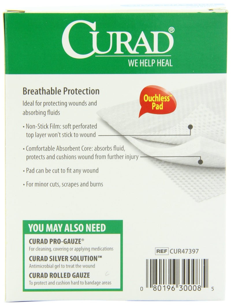 Curad Non-Stick Pads, 3 Inches X 4 Inches 10 Count - Image 2