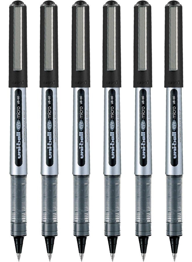 Uniball Eye UB150 Roller Pen (Black Ink, Pack of 6) - Image 1