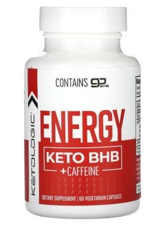 Ketologic Energy Keto BHB + Caffeine 60 Vegetarian Capsules 