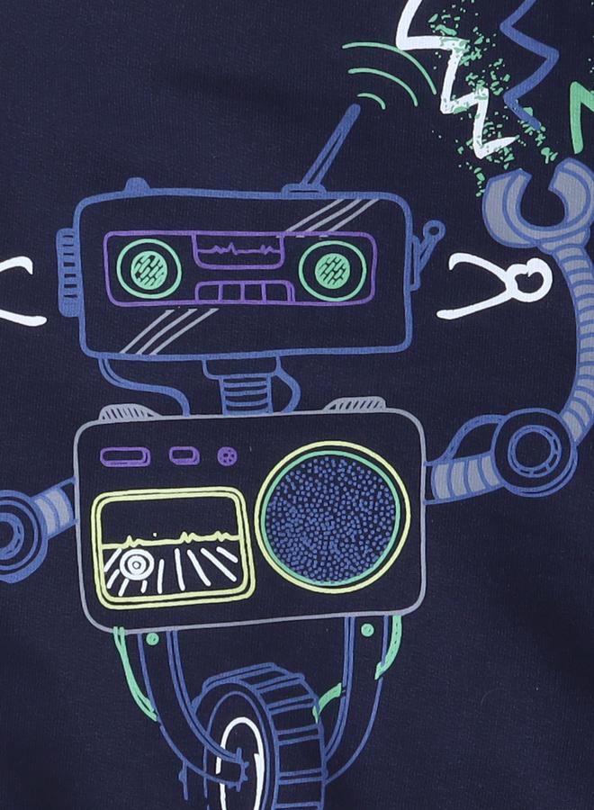 Victor And Jane Boys Robot Graphic Sweatshirt and Joggers Set - Image 5