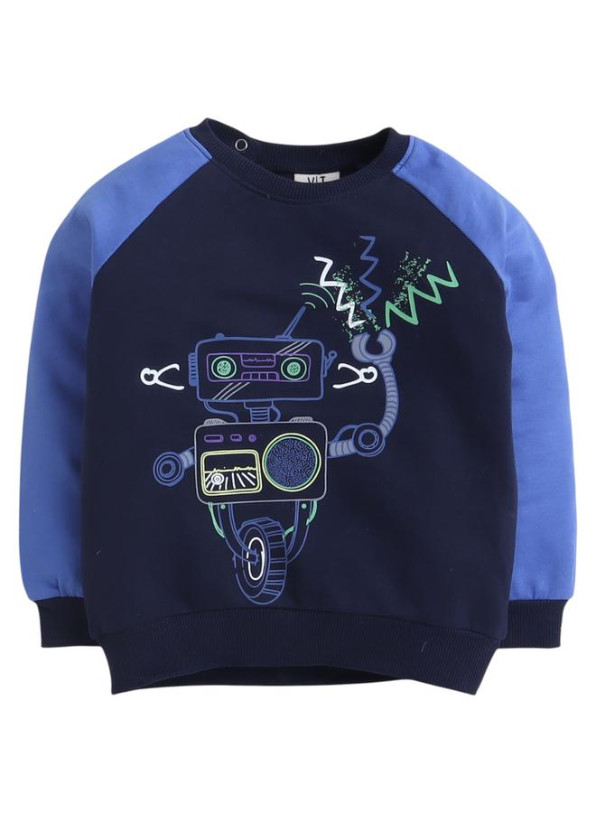 Victor And Jane Boys Robot Graphic Sweatshirt and Joggers Set - Image 2