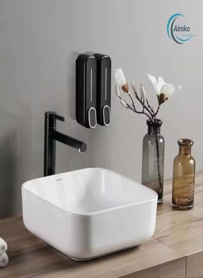 AIMKO Black ABS Wall Mounted Soap Dispenser: Leak-Free Hand Wash & Shampoo Bottle for Bathroom, Kitchen, Shower, Ideal Home Gadget & Organiser for Soap Dispenser in Wash Basin. (Black) - Image 4