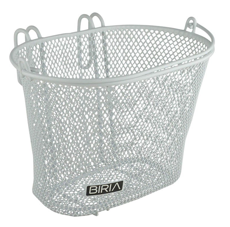 Biria Basket With Hooks White  Front  Removable  Wire Mesh Small  Kids Bicycle Basket  White By Biria - Image 1