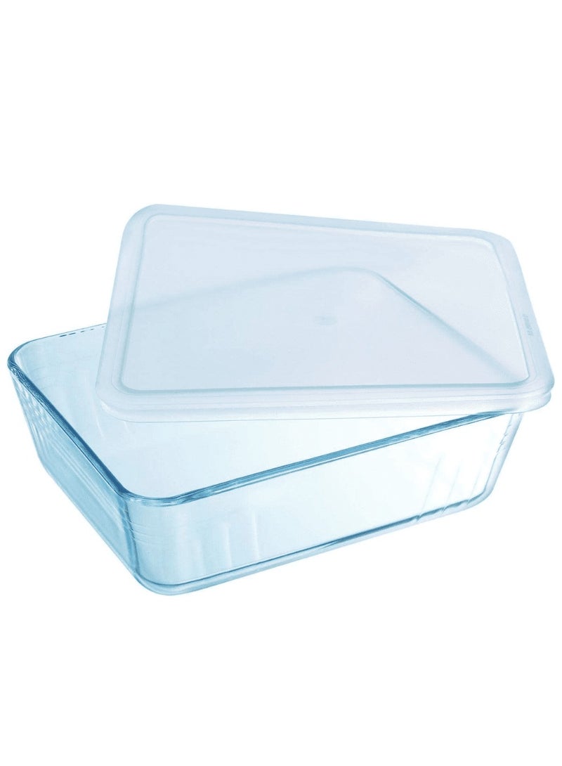 Pyrex Cook & Freeze Rectangular Glass Dish with Plastic Lid (4L) – Oven, Microwave, Freezer & Dishwasher Safe - Image 2