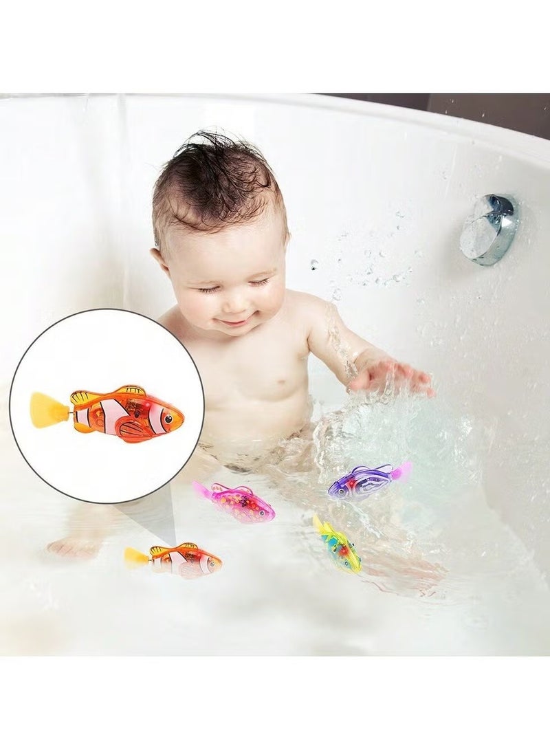 OMEVE Automatic Swimming Fish Toy - LED Glowing Bath Toy for Kids & Pets | Interactive Wiggling Fish with Motion Sensor（Orange） - Image 3