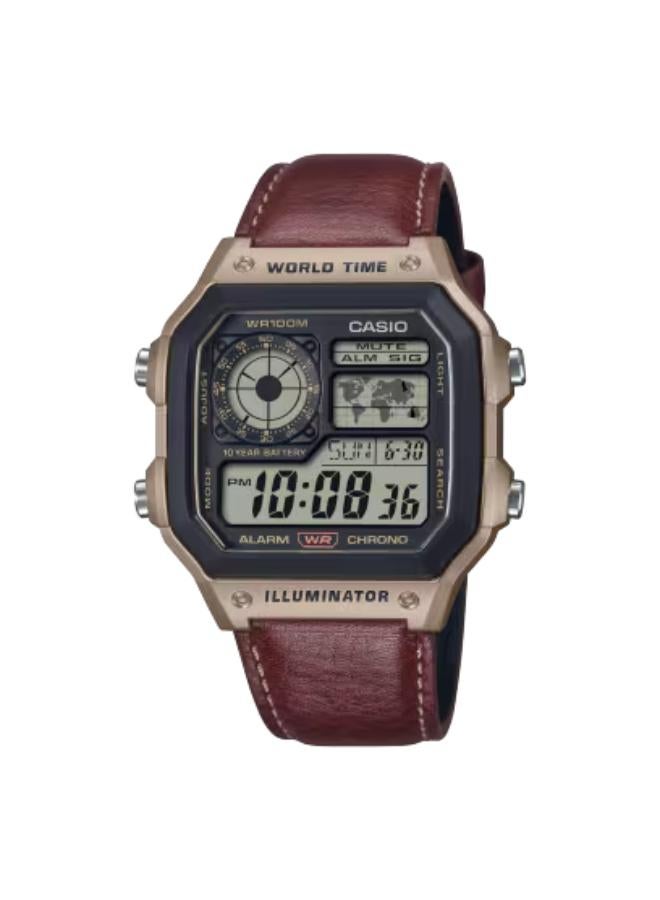 CASIO Men's Leather Digital Watch AE-1200WHL-5AVDF - 42.1 mm - Image 1