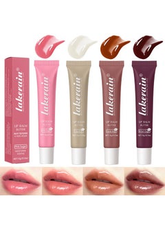 LuckNest 4 Color Glossy Lip Butter Balm, Moisturizing Lip Gloss Butter Non Sticky High Shiny Finish Lip Glow Oil, Natural Plumping Lip Tint Lip Care & Repair Lip Mask for Soft & Smooth & Protect Dry Lip  - Image 1