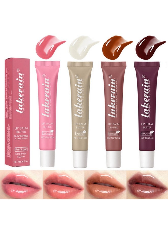 LuckNest 4 Color Glossy Lip Butter Balm, Moisturizing Lip Gloss Butter Non Sticky High Shiny Finish Lip Glow Oil, Natural Plumping Lip Tint Lip Care & Repair Lip Mask for Soft & Smooth & Protect Dry Lip - Image 1