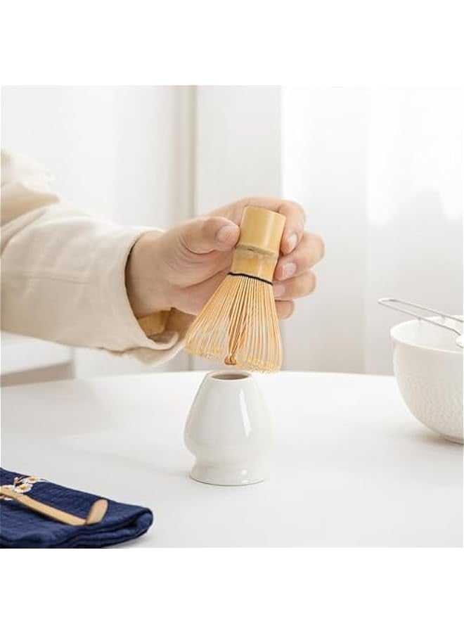 بيوينتي مجموعة خفق ماتشا من باولي، مجموعة من 6 قطع من خفاقة ماتشا اليابانية ووعاء ماتشا مع فوهة، مضرب ماتشا ومغرفة من الخيزران، مجموعة ادوات صنع الشاي، مجموعة ادوات ماتشا التقليدية لحفل شاي الماتشا (ابيض) - Image 4