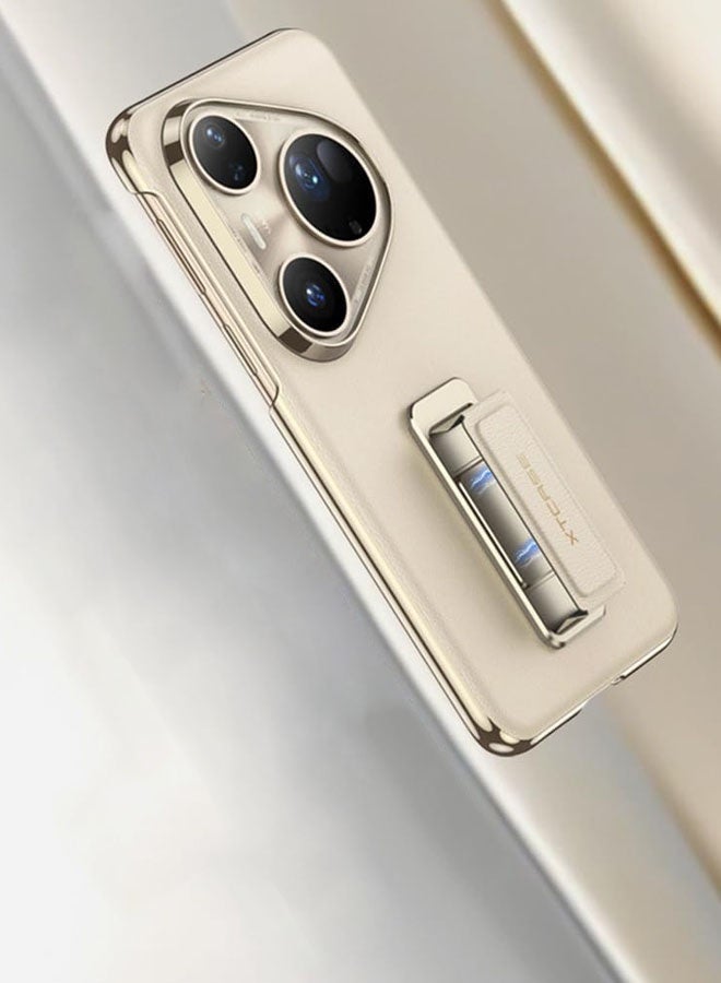 عام غطاء جلدي متوافق مع هواوي بورا 80 الترا - تصميم أعمال فاخر رفيع مع إطار مطلي وحامل دوار وسوار يد - Image 2