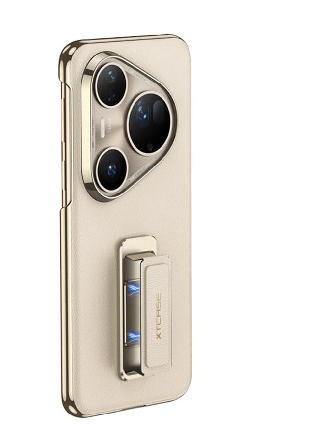 عام غطاء جلدي متوافق مع هواوي بورا 80 الترا - تصميم أعمال فاخر رفيع مع إطار مطلي وحامل دوار وسوار يد - Image 1