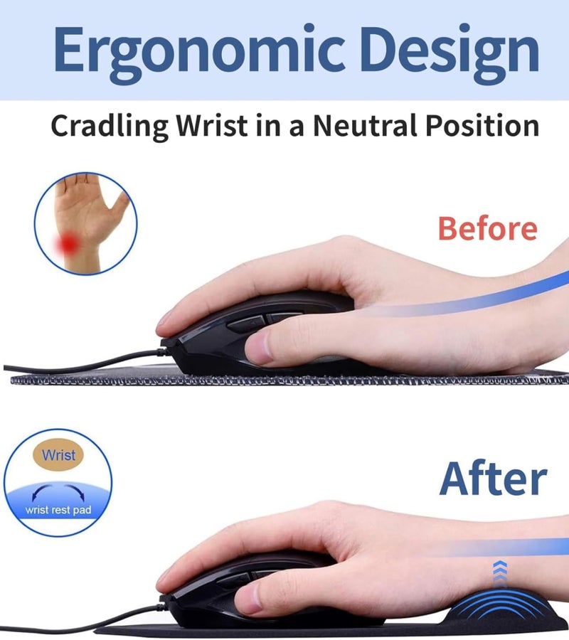 Premsons® Panda Mouse Pad with Wrist Support, Ergonomic Gaming Mousepad for Pain Relief, Non-Slip Base, Compatible with Computer, Laptop, Desktop for Office and Home Use - Image 4