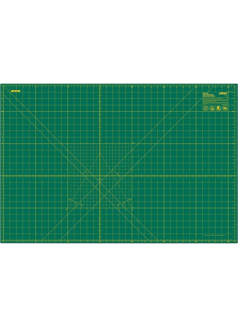 OLFA OLFA 24" x 36" Self Healing Rotary Cutting Mat (RM-MG) - Double Sided 24x36 Inch Cutting Mat with Grid for Quilting, Sewing, Fabric, & Crafts, Designed for Use with Rotary Cutters (Green)  - Image 2
