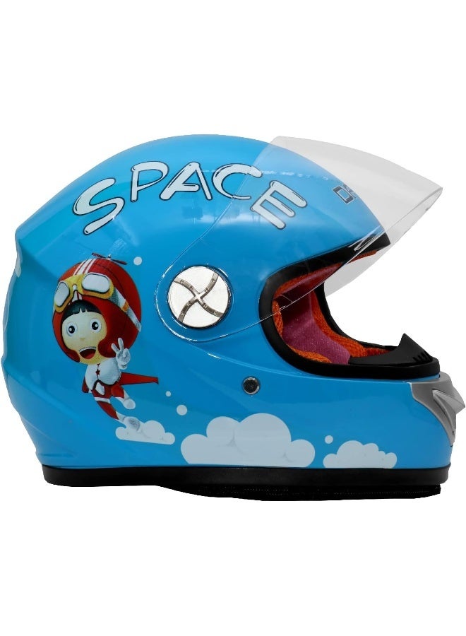 DFG Blue Full Face Kids Safety Helmet  - Image 1