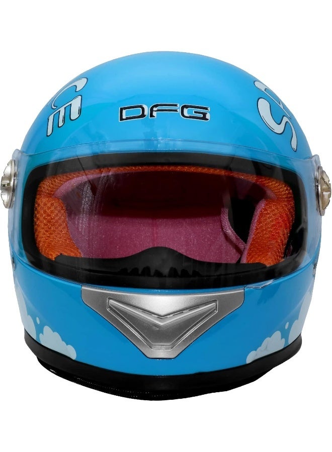 DFG Blue Full Face Kids Safety Helmet  - Image 3
