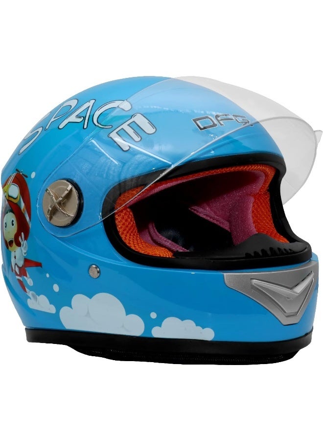 DFG Blue Full Face Kids Safety Helmet  - Image 4