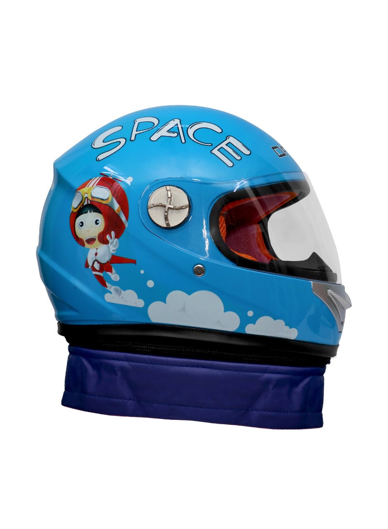 DFG Blue Children Full Face Safety Helmet  - Image 1