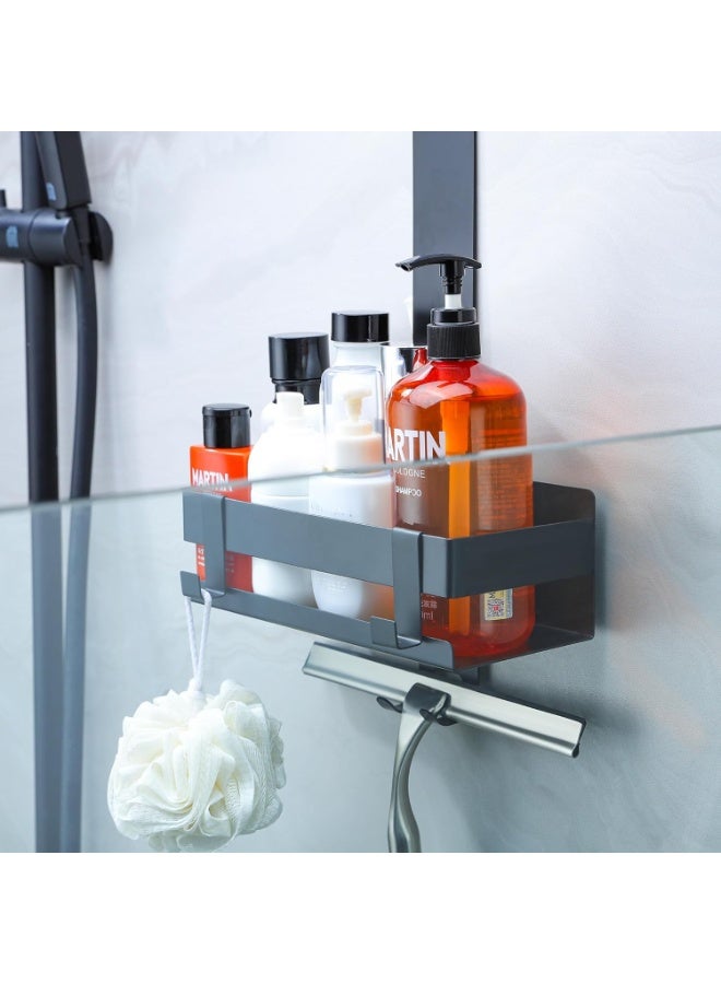 Cooeco Hanging Shower Shelf – Over-the-Showerhead Bathroom Organizer Caddy for Shampoo, Soap, and Toiletries – Rustproof, No-Drill Storage Rack with Hooks - Image 3