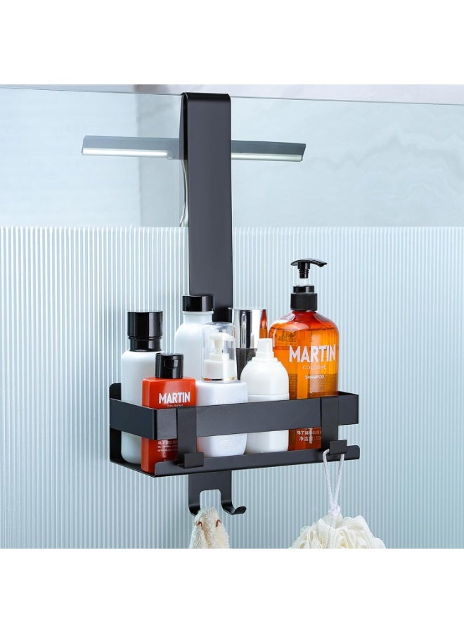 Cooeco Hanging Shower Shelf – Over-the-Showerhead Bathroom Organizer Caddy for Shampoo, Soap, and Toiletries – Rustproof, No-Drill Storage Rack with Hooks - Image 1