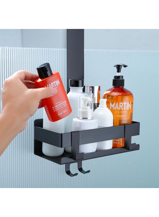 Cooeco Hanging Shower Shelf – Over-the-Showerhead Bathroom Organizer Caddy for Shampoo, Soap, and Toiletries – Rustproof, No-Drill Storage Rack with Hooks - Image 4