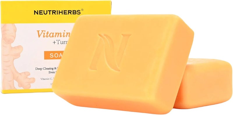 Neutriherbs Turmeric Soap for Face Body 150 G1 Bar Brightening Vitamin C Barsoap for Acne Chamomile Soothing Hand WashSoap Womens Mens Face Soapbar VC Body Wash for Even Skin Tone