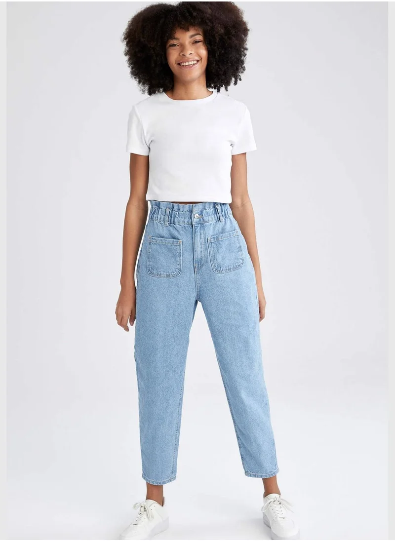 ديفاكتو Paperbag Fit High Waisted Jeans