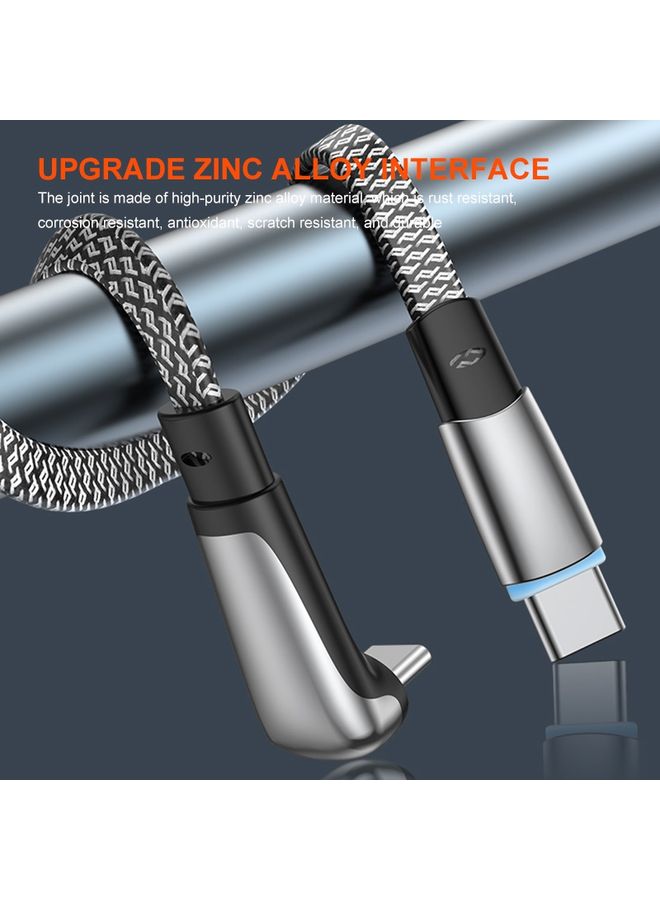 ENKAY PD30W Elbow Type-C to 8 Pin Fast Charging Data Braid Cable with Indicator Light, Length:1.2m - Image 5
