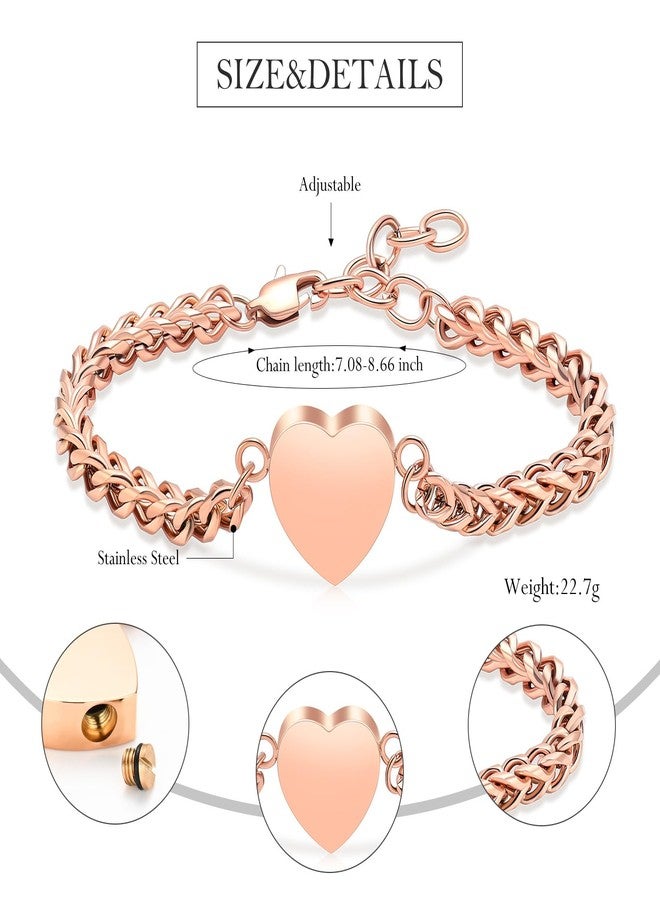 Hearbeingt Heart Urn Bracelet for Ashes Cremation Jewelry for Women Girls Stainless Steel Adjustable Memorial Bangle Ash Holder for Human Pets Keepsake Jewelry for Loved Ones with Fill Tool - Image 2