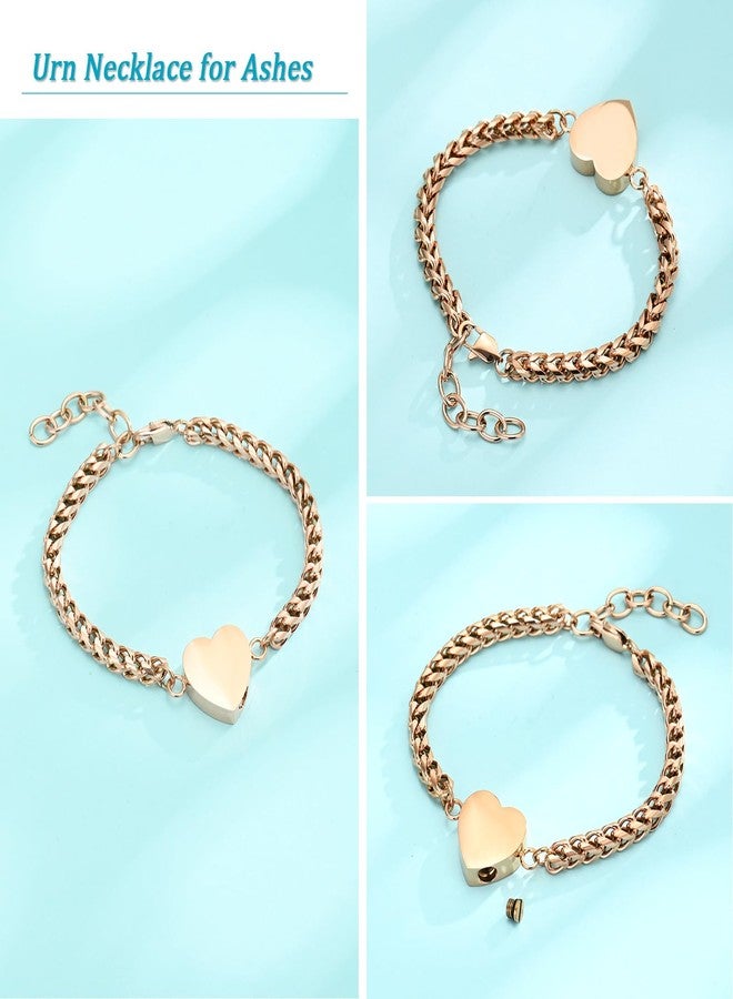 Hearbeingt Heart Urn Bracelet for Ashes Cremation Jewelry for Women Girls Stainless Steel Adjustable Memorial Bangle Ash Holder for Human Pets Keepsake Jewelry for Loved Ones with Fill Tool - Image 3