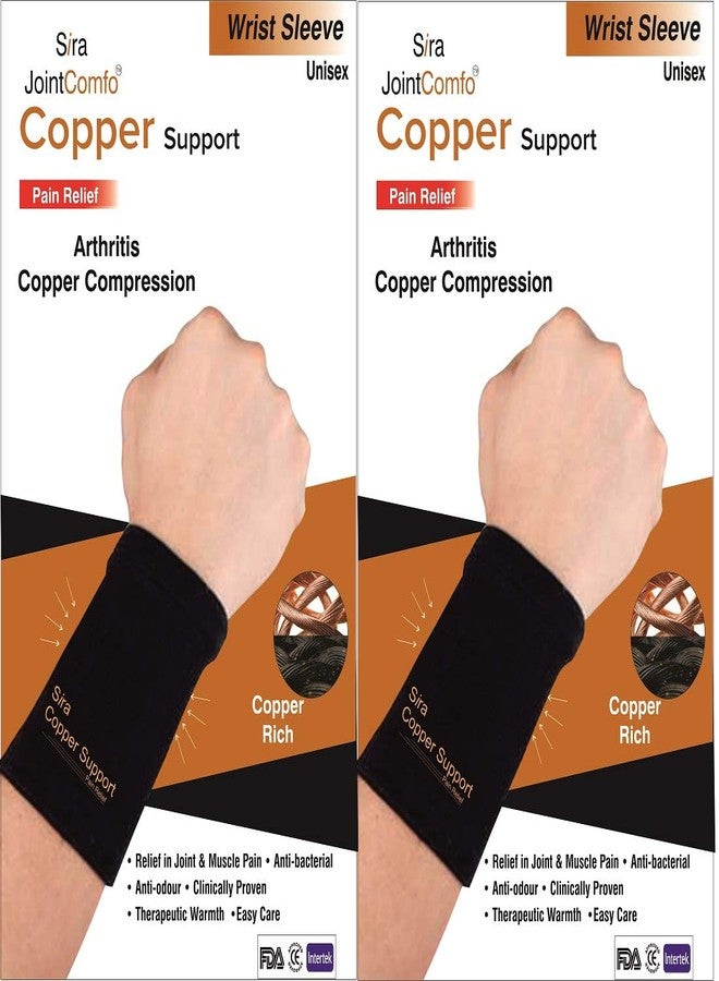 JOINTCOMFO Sira Copper Compression Wrist Sleeves for Wrist Pain Relief (MEDIUM) - Image 1