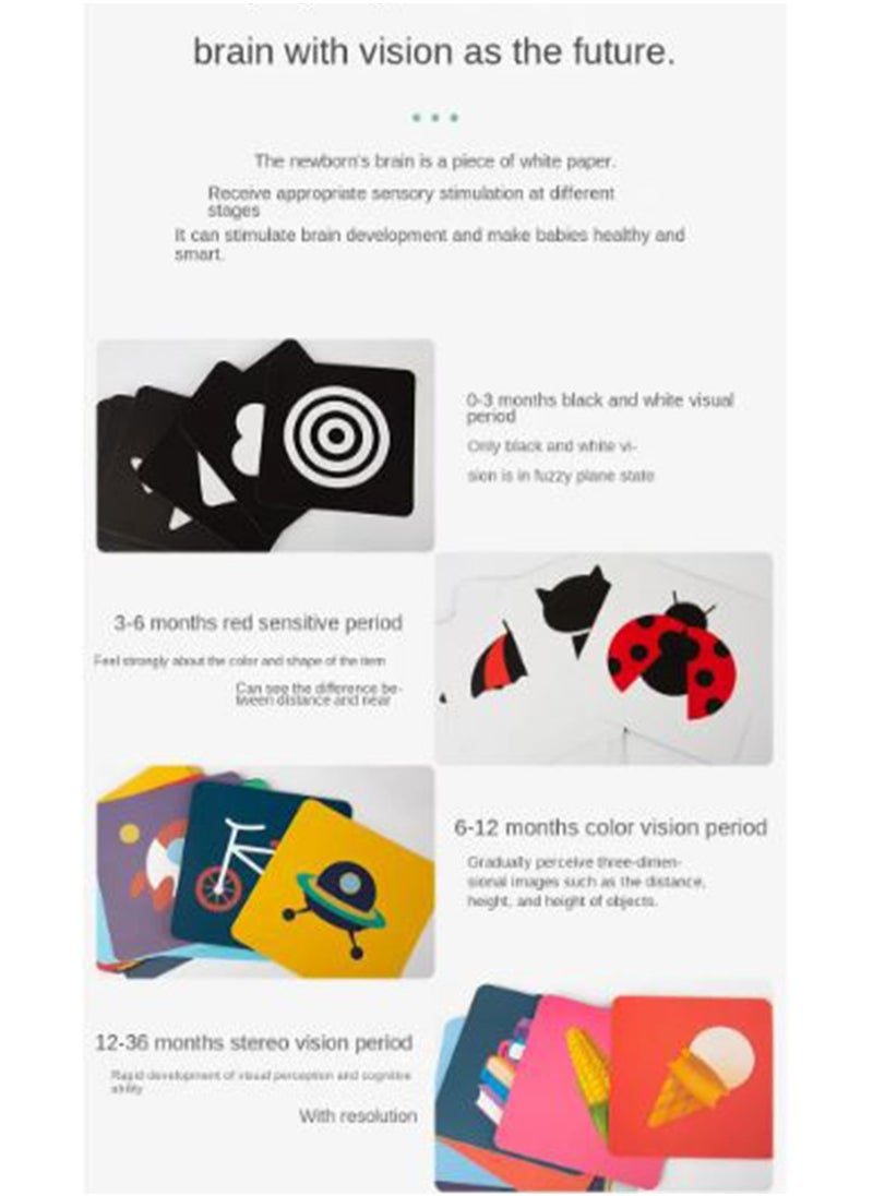 Filly Black And White Card Early Childhood Education Visual Stimulation Color Card Graphic Cognitive Toys  - Image 4