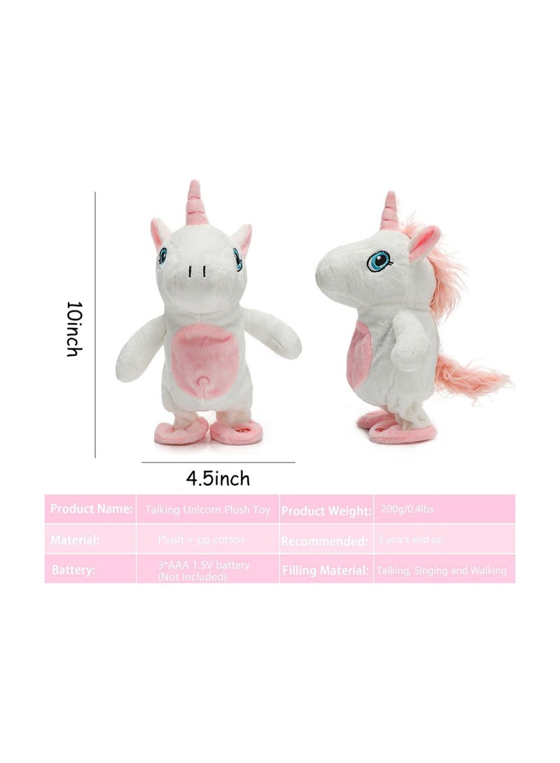 SYOSI Talking Singing Plush Toys, Unicorn 10 Inch Walking Singing Unicorn Repeats What You Say, Interactive Stuffed Animal Gifts for Kids, Interactive Unicorn Gifts for Birthday Children's Day - Image 5