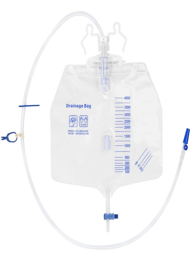 Atsuhut Urinary Drainage Bags 4000mL, 3-Pack Professional Catheter Bags with Unique Anti-Reflux Drip Chamber, Thickened Drainage Tube, Adjustable Clips & Hanging Hook for Home and Hospital Use - Image 1