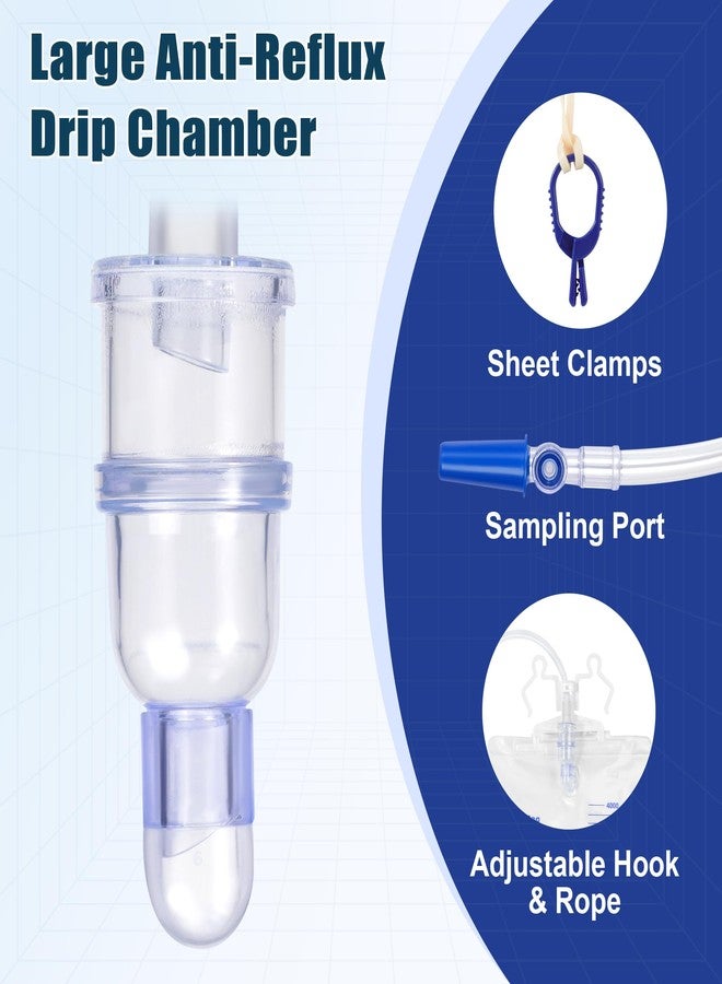 Atsuhut Urinary Drainage Bags 4000mL, 3-Pack Professional Catheter Bags with Unique Anti-Reflux Drip Chamber, Thickened Drainage Tube, Adjustable Clips & Hanging Hook for Home and Hospital Use - Image 3
