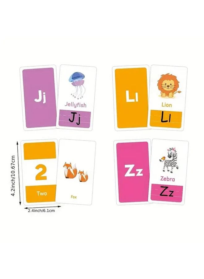 58 بطاقة تعليمية مزدوجة الجوانب للأطفال: أحرف الأبجدية، الألوان، الأشكال، الأرقام، تعليمي تعلمي - Image 3
