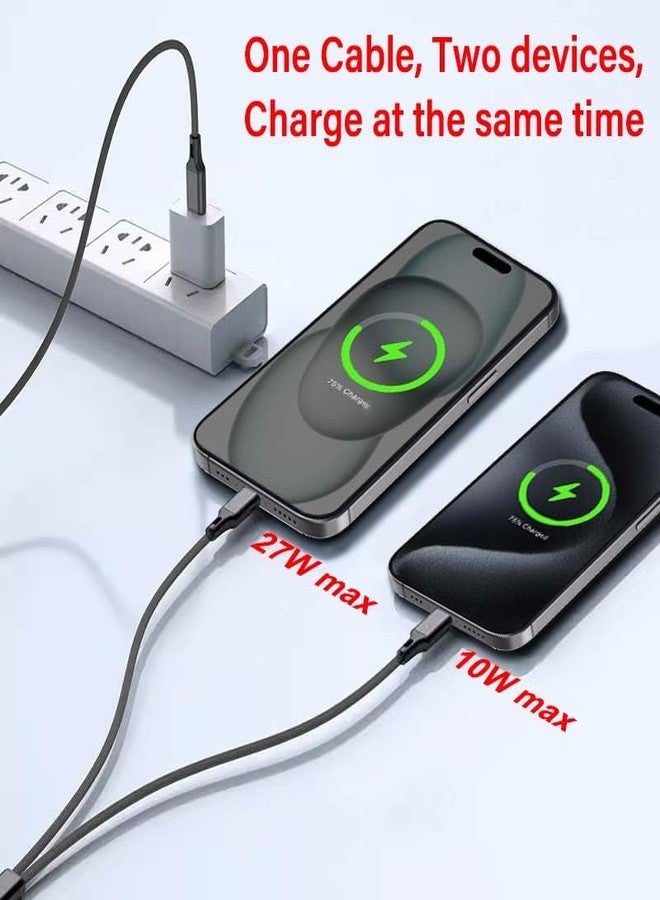 Grtoeud 4FT 2 in 1 100W USB C to Dual Type c Fast Charging Cable,iPhone 15 USB C to Double Type c Cable for MacBook Pro/Air,iPad Pro/Air,iPhone 15 Plus/15 Pro Max,Samsung Galaxy S24/S23/S22/S21,Moto,Switch - Image 4